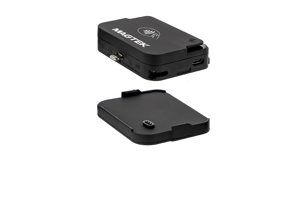iDynamo 6 - 
If handheld contactless transactions are not required the device runs on the power of its host. If you need contactless payments, simply attach the rechargeable battery pack.
