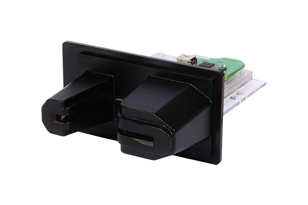PermaSeal - 
Left or right mounted read heads. Card reading can occur on insertion or withdrawal from the card slot.