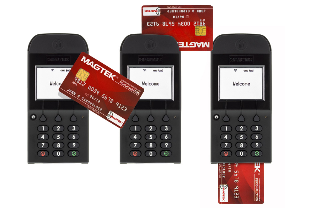 DynaPro Go PED - 
Accepts secure PINs, magstripe, EMV contact and contactless, and optional NFC payment methods.